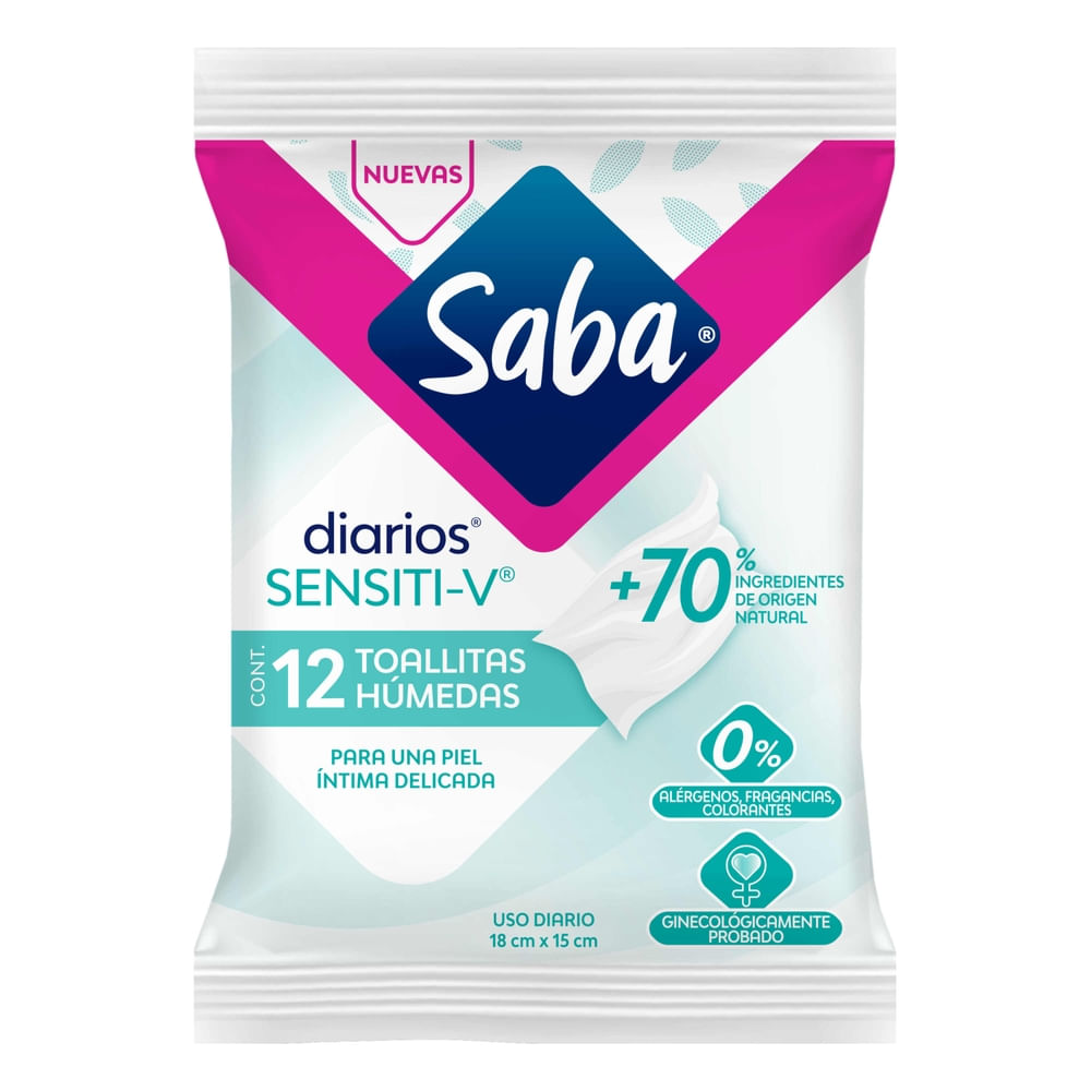 Saba Toallitas húmedas sensiti-v Pack 12