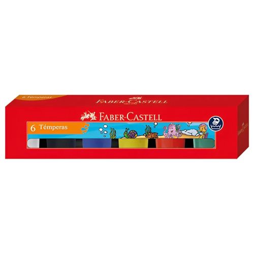 Tempera Faber Castell Frasco De 15 Ml 163006 Caja/6 Colores