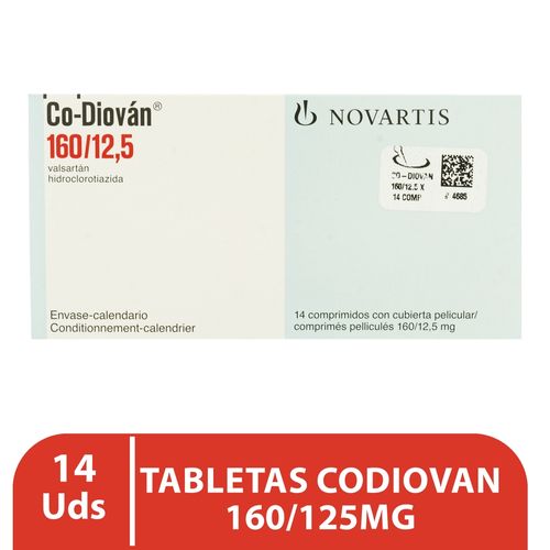 Codiovan 160 mg/12.5 mg caja 14 comprimidos - Precio indicado por caja