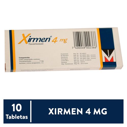 Xirmen 4 mg caja 10 comprimidos - Precio indicado por comprimido