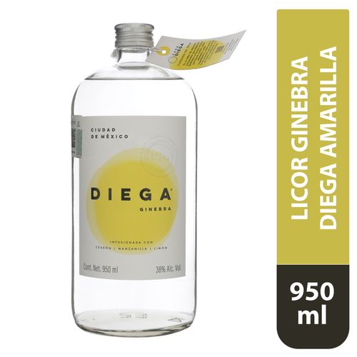 Licor ginebra Diega amarilla con 38% vol - 950 ml