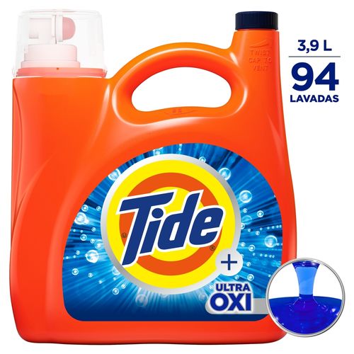 Detergente Líquido Tide Ultra Oxi Ropa Blanca y Color 94 Lavadas - 3.9 L