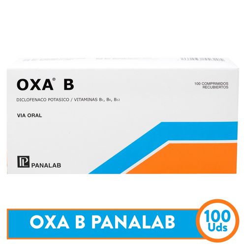 Oxa B diclofenaco potasico caja 100 comprimidos - Precio indicado por comprimido