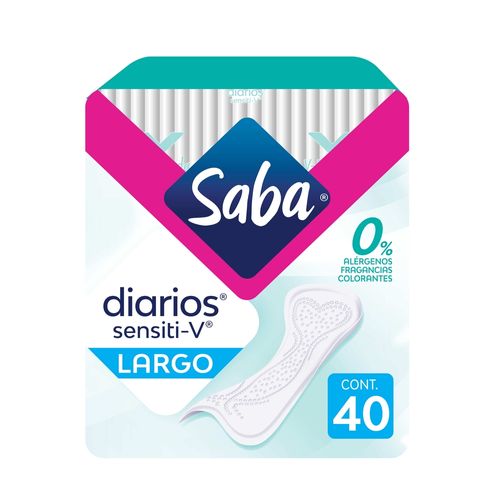 Protectores Diarios Saba Sensiti-V Largos -  40 Uds