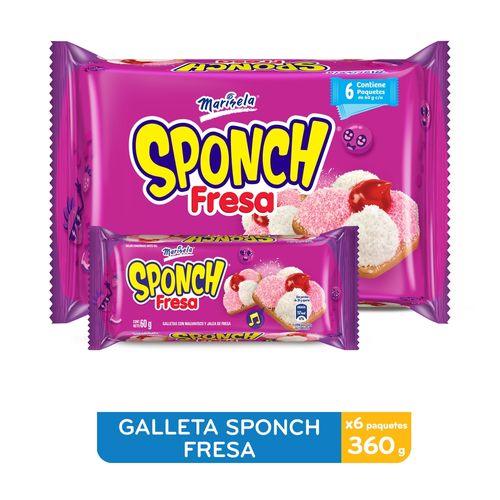 Galleta Marinela Sponch Fresa 6 pack - 360 g