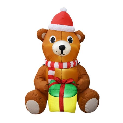 Inflable Holiday Time Osito Con Regalo - 108 cm