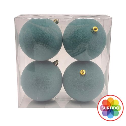 Esferas Holiday Time Decorativas 100 mm - 4 Uds