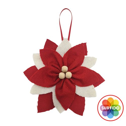 Adorno Holiday Time Para Árbol Flor De Navidad
