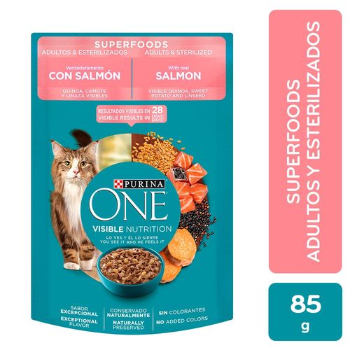 Comida húmeda para gatos Purina One sabor a Salmón - 85 g