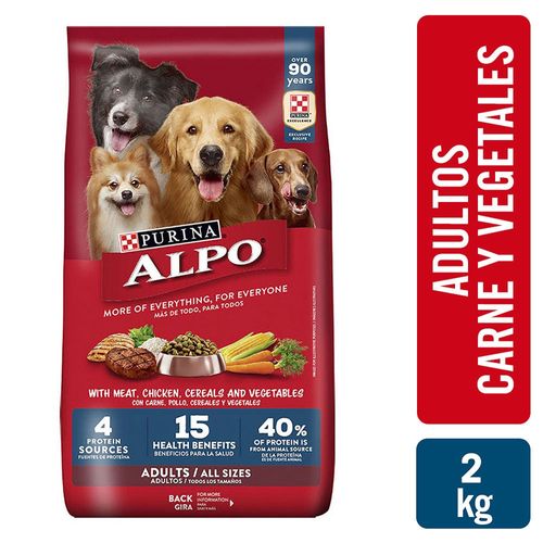 Alimento para perros Purina Alpo Adultos con carne, pollo, cereales y vegetales - 2 kg