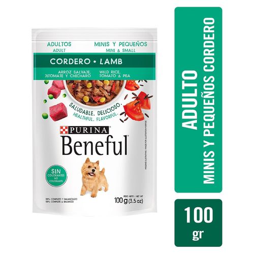 Alimento húmedo Purina Beneful para perro adulto minis y pequeños sabor cordero -100 g