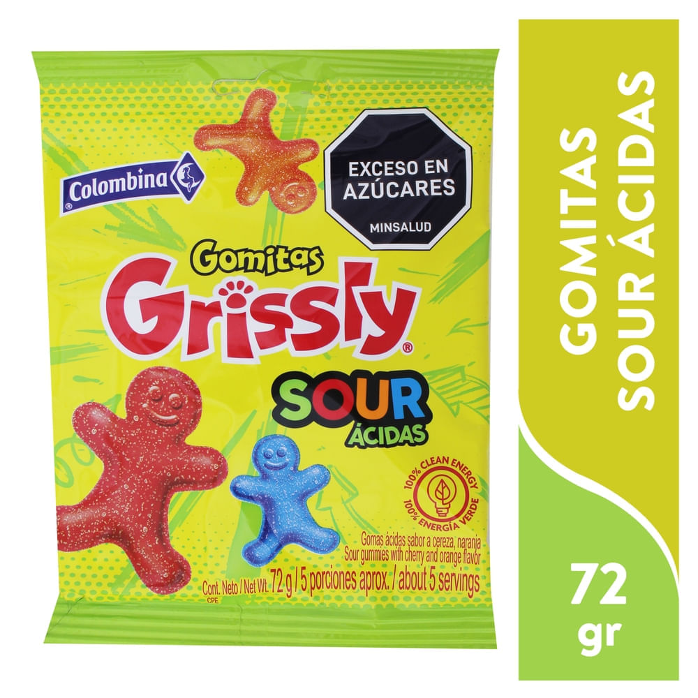 Colombina Gomita Grissly ácidas 72 g