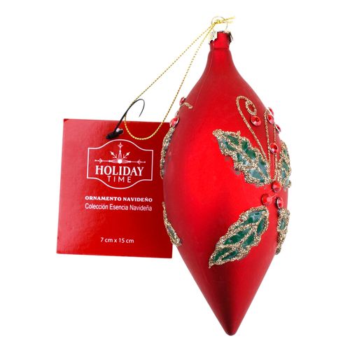 Ornamento Holiday Time navideño - 7 x 15 cm