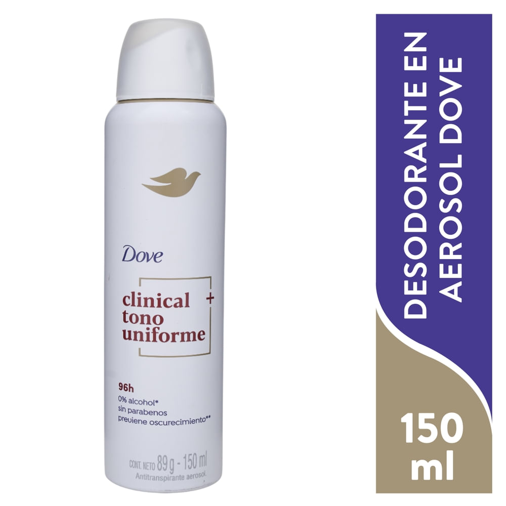 Dove Desodorante Aerosol Clinical Tono Uniforme Mujer 150 ml