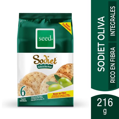 Galleta Sodiet Seed Oliva 6 Paquetes Individuales - 216 g