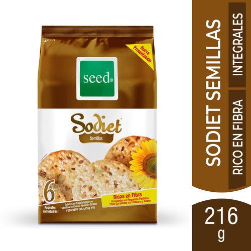 Galleta Sodiet Seed Semillas 6 Paquetes Individuales - 216 g