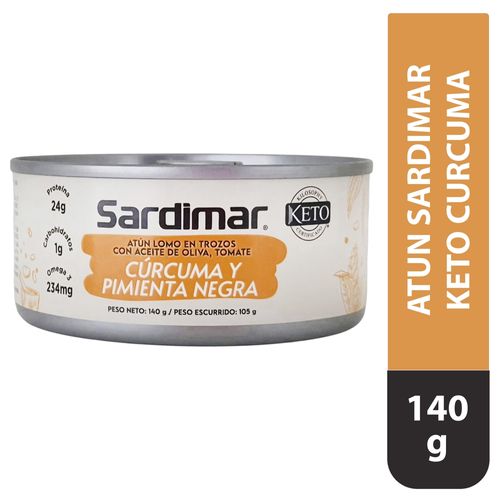 Atún Sardimar trozos en aceite de oliva con cúrcuma y pimienta negra Keto - 140 g