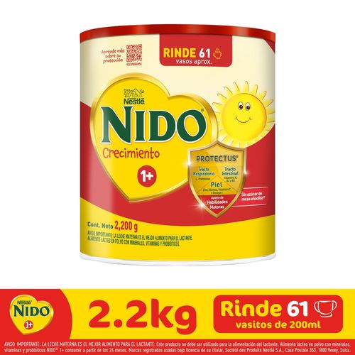 Leche Instantánea Nestlé® NIDO® 1+ Protección® Alimento Complementario  Lata - 2.2 kg