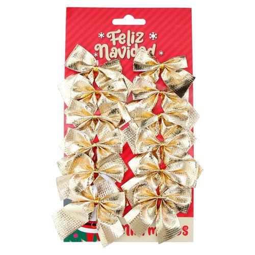 Lazos decorativos de navidad - 12 Pzas
