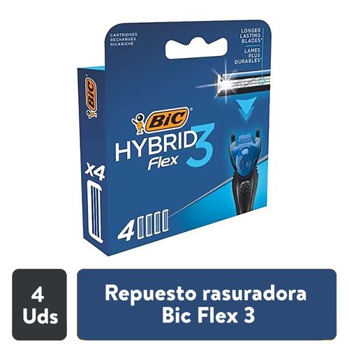 Repuesto Bic para rasuradora Flex 3 - 4 Unidades