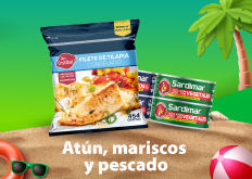 Atún, mariscos y pescado para preparaciones de  verano